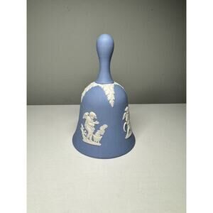 Vintage Wedgwood Jasperware Teal Hand Dinner Bell Four Seasons Cherubs Cupids 4"